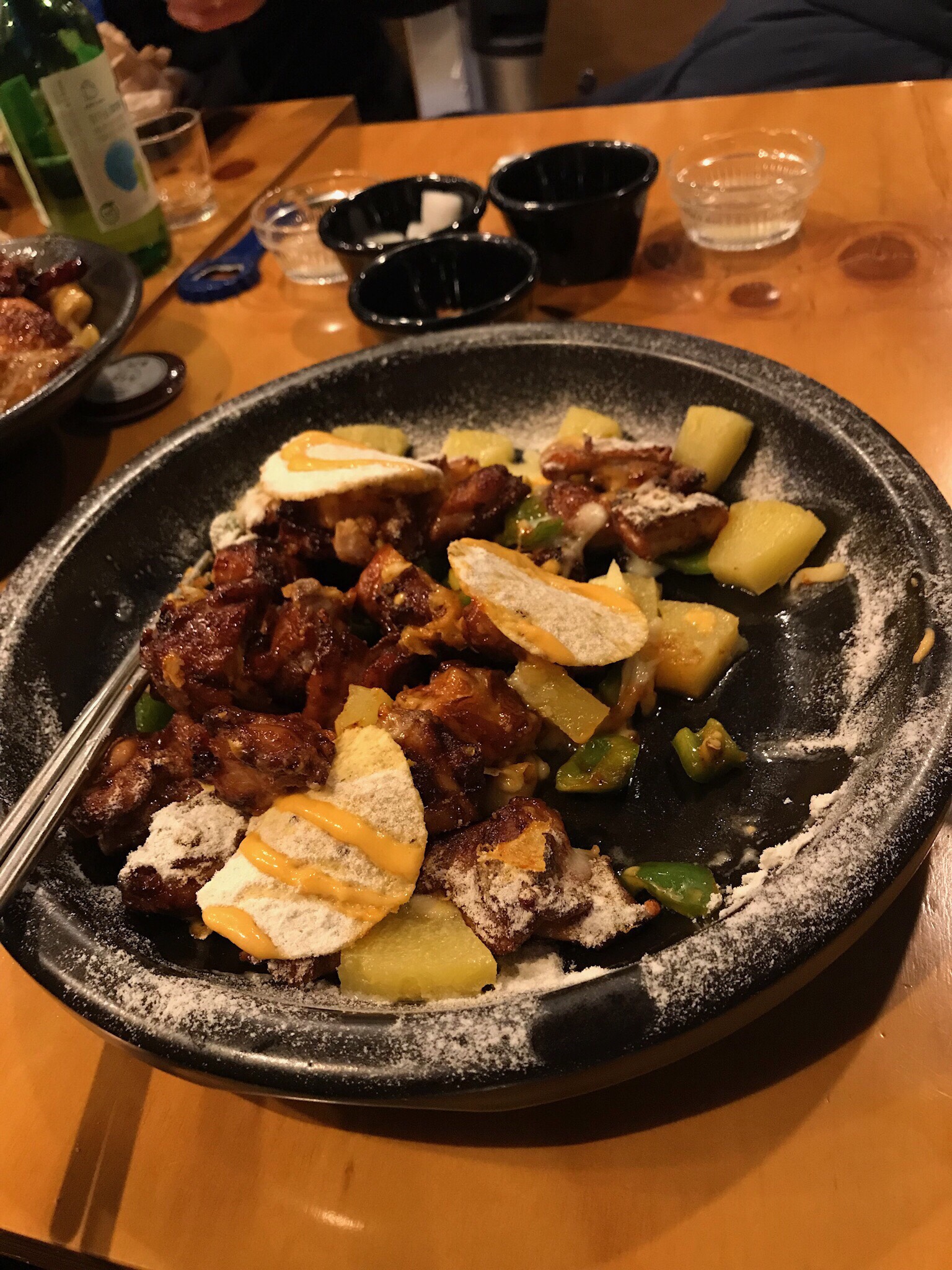 Chicken and cheese.